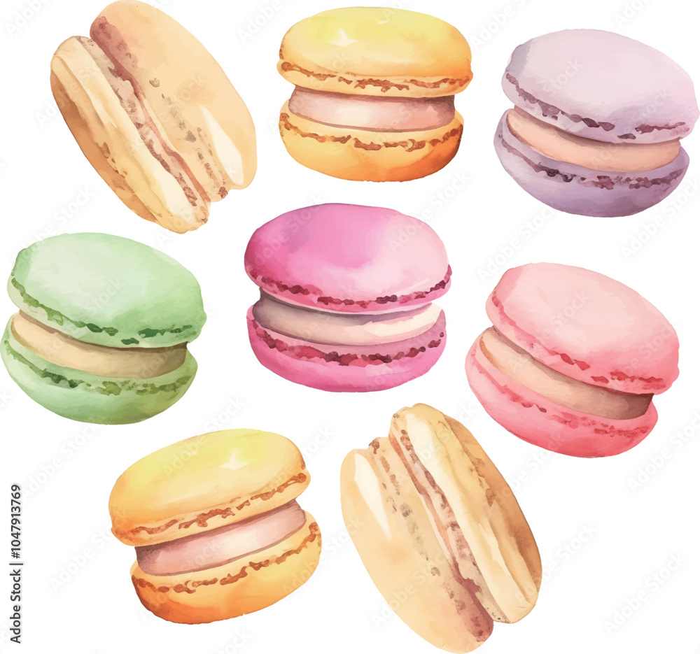 Fototapeta premium colorful macaroons isolated on white