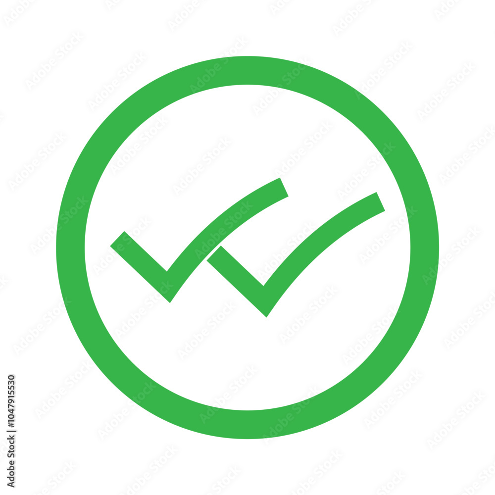 Double tick check mark icon vector. Flat style double tick logo check mark icon. Accept button Isolated on transparent background. Vector illustration. Double tick check mark icon vector. Flat style double tick logo check mark icon. Accept button Isolated on transparent background. Vector illustration.