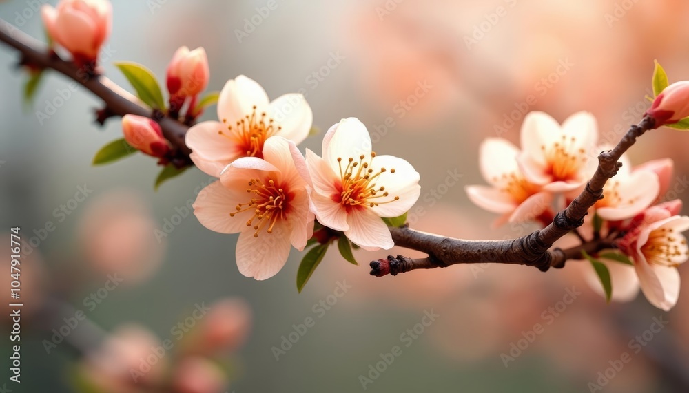 Obraz premium Blossoming beauty A closeup of delicate flowers in bloom