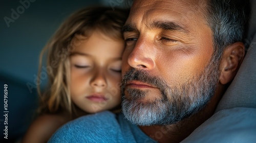 Father helping his kids get ready for bed, representing the nightly routine of family life