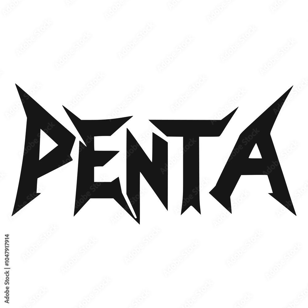 black metal penta fashion sticker t shirt music vector illustration template design
