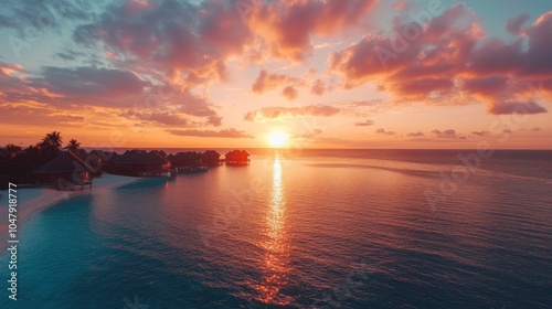 beautiful sunset on an island in the middle of the mart