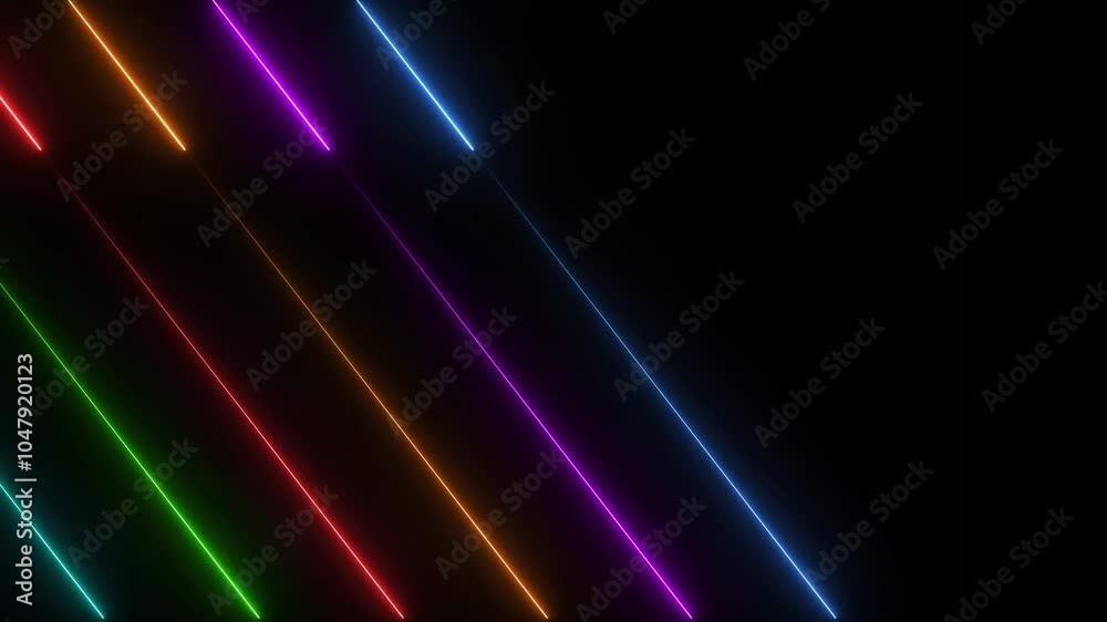 Abstract glowing neon line rainbow color background seamless looped animation 4K video. Abstract glowing neon line rainbow color background seamless looped animation 4K video.