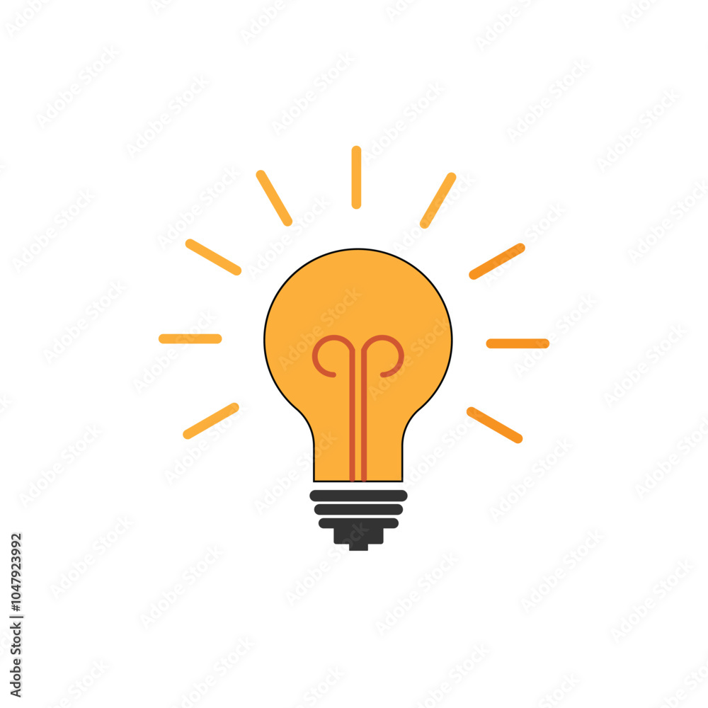 Light bulb icon. Energy and thinking symbol. Creative idea and inspiration concept. Isolated vector illustration on white background. Light bulb icon. Energy and thinking symbol. Creative idea and inspiration concept. Isolated vector illustration on white background.