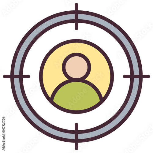 Target Audience Outline Color Icon