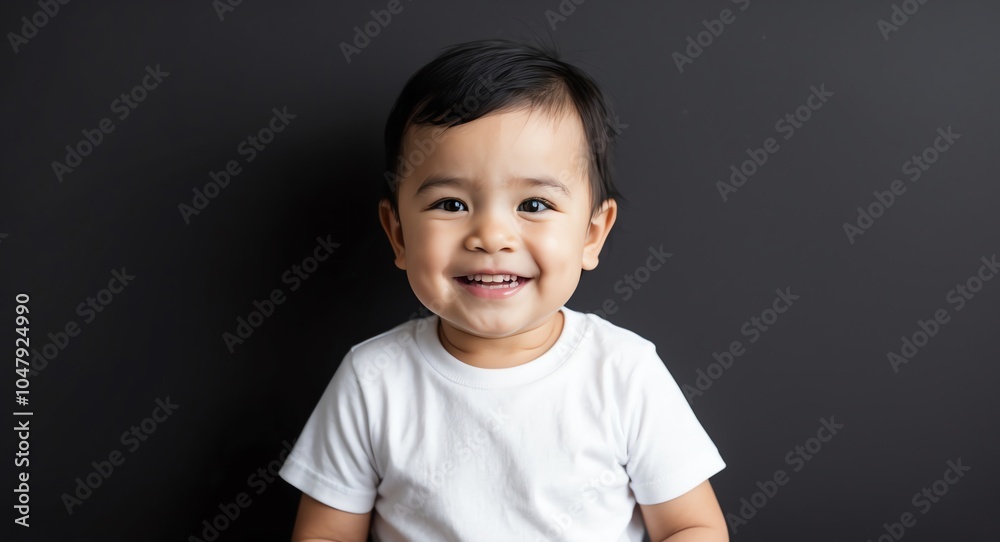 hispanic latino toddler boy black background wearing plain white tshirt smiling happy portrait hispanic latino toddler boy black background wearing plain white tshirt smiling happy portrait