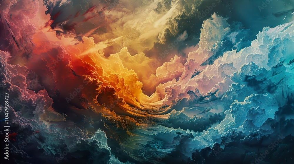 Abstract Colorful Cloudscape - Dramatic Sky Art Abstract Colorful Cloudscape - Dramatic Sky Art