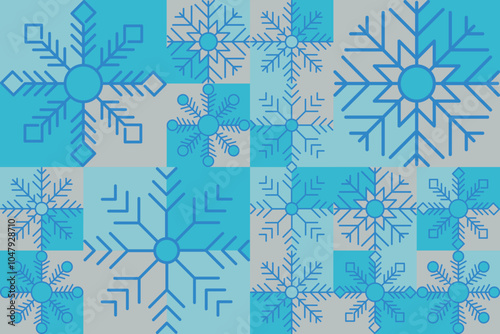 Winter abstract background, snowflake pattern background, seamless abstract winter background.