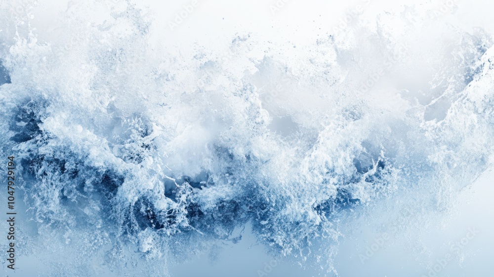 Winter abstract design featuring shimmering snow and soft glowing light in cool blue and white tones, isolated on white Winter abstract design featuring shimmering snow and soft glowing light in cool blue and white tones, isolated on white