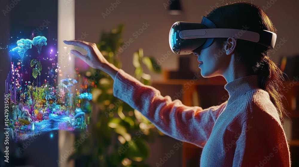 User Engaged in Immersive Augmented Reality Experience User Engaged in Immersive Augmented Reality Experience