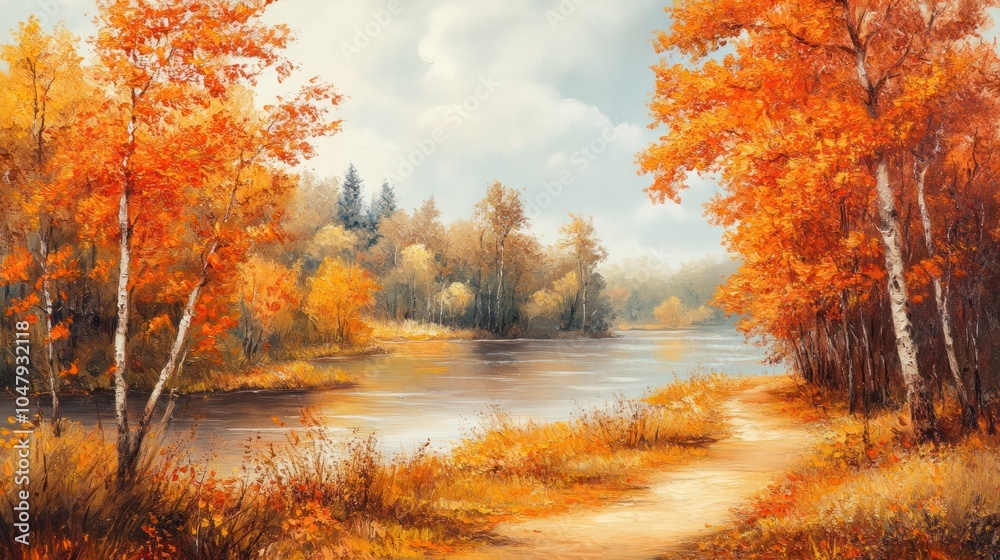 Autumn River Landscape Autumn River Landscape