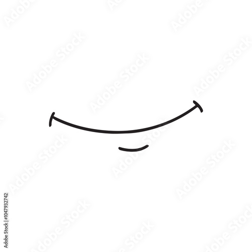 hand drawn kawaii mouth doodles isolated on white background. mouth comic element stock design