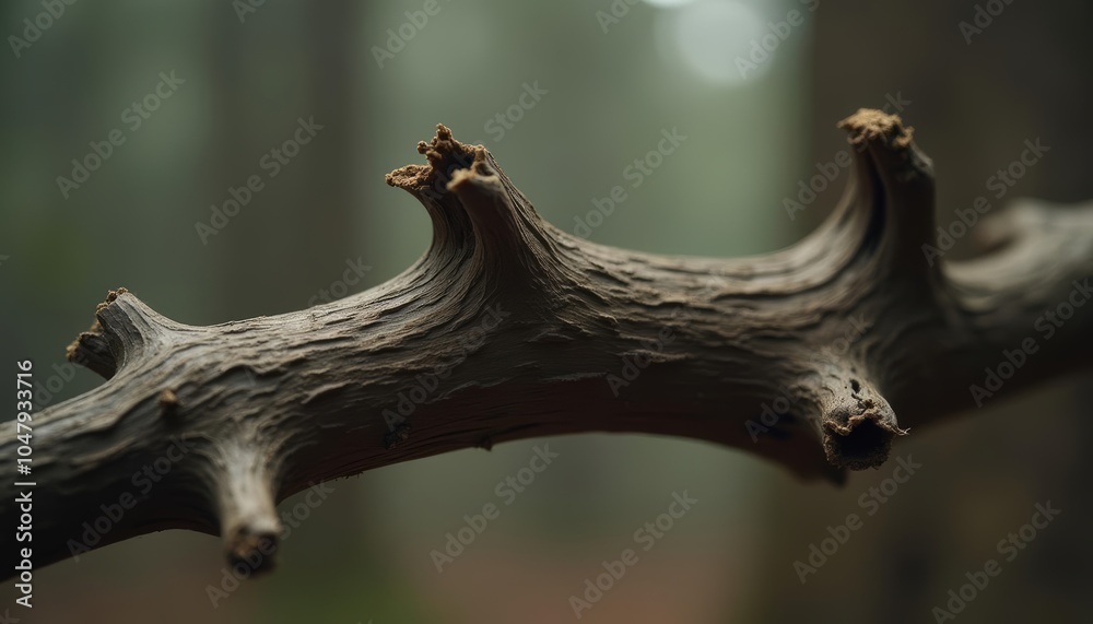 Naklejka premium Natures intricate design A closeup of a tree branch