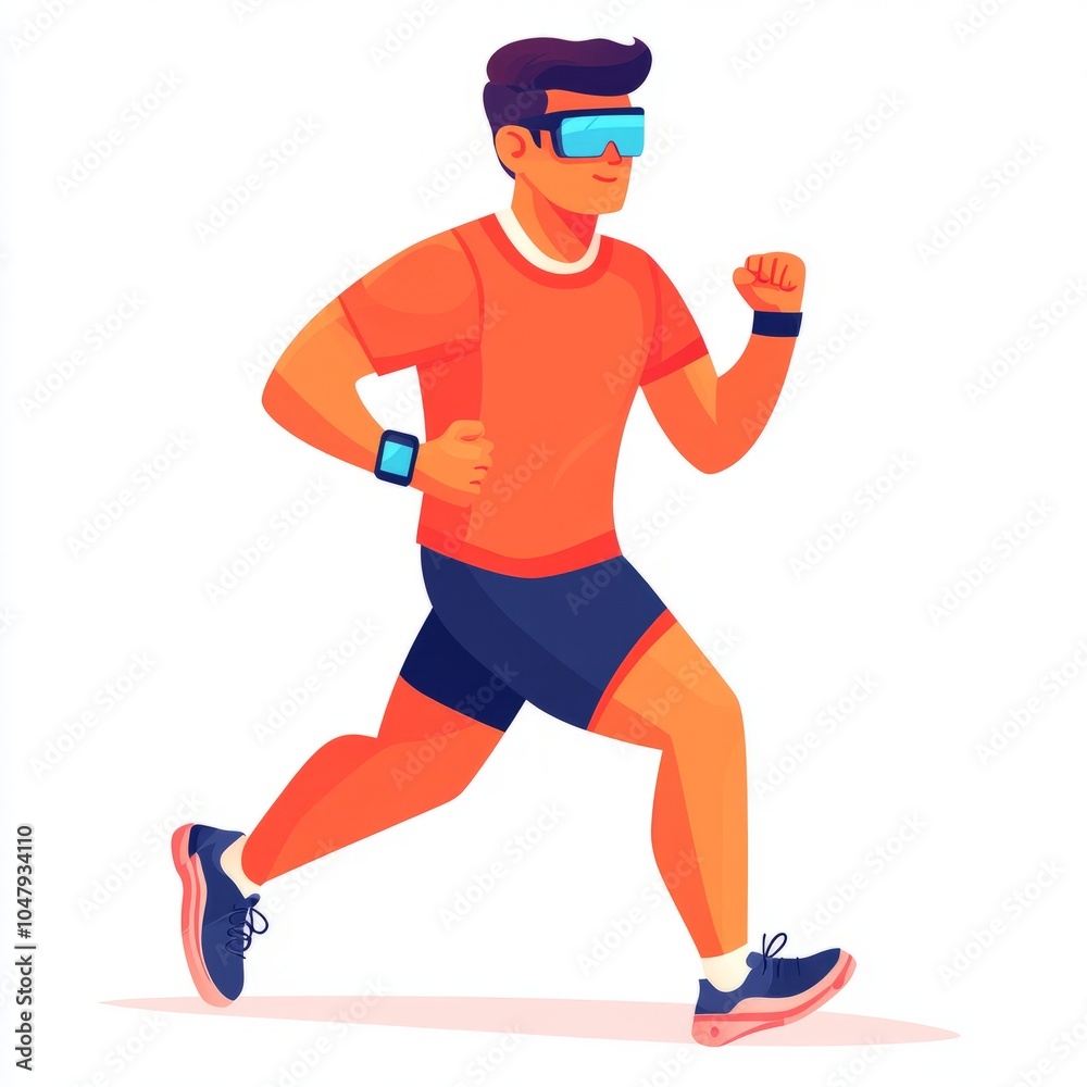 A stylized illustration of a man jogging in athletic attire. A stylized illustration of a man jogging in athletic attire.