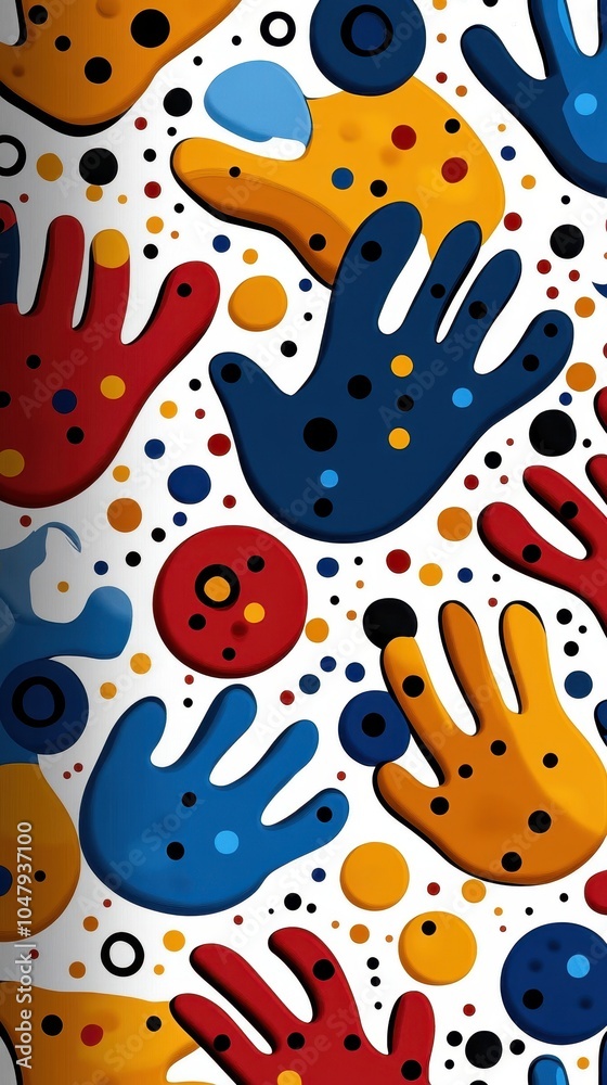Playful doodle-inspired fabric pattern with hand-drawn shapes and bright colors Playful doodle-inspired fabric pattern with hand-drawn shapes and bright colors