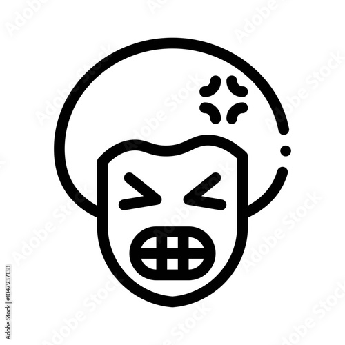 Angry Shouting Mouth line icon