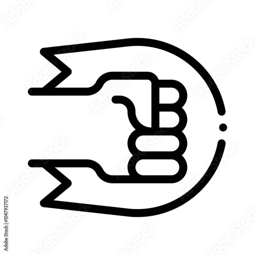 Clenched Fists line icon