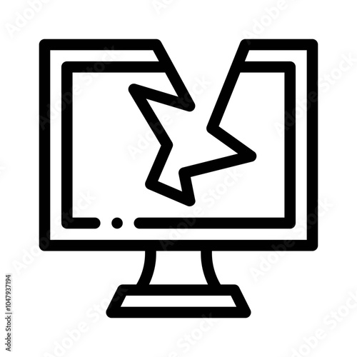 Smashing Computer line icon