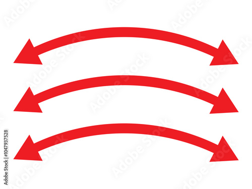 Double Curved Long arrow icon set vector. Double long arrow vector. flat style Arrow symbol. vector illustration.