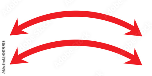 Double Curved Long arrow icon set vector. Double long arrow vector. flat style Arrow symbol. vector illustration.