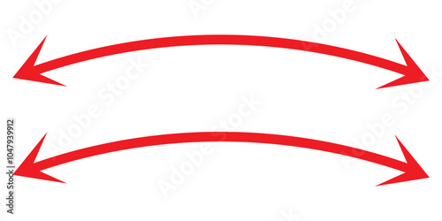 Double Curved Long arrow icon set vector. Double long arrow vector. flat style Arrow symbol. vector illustration.