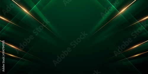 green abstract background with luxury golden elements vector illustration