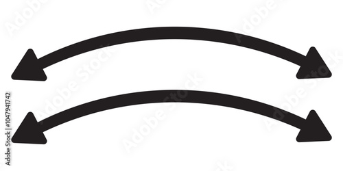 Double Curved Long arrow icon set vector. Double long arrow vector. flat style Arrow symbol. vector illustration.