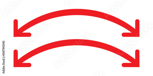 Double Curved Long arrow icon set vector. Double long arrow vector. flat style Arrow symbol. vector illustration.