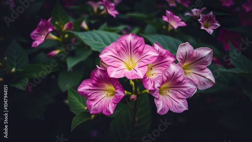 Pink gloxinia flowers background