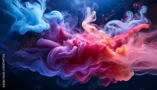 vibrant explosion of colorful smoke, showcasing blend of Cranberry, Vanilla, and Electric Blue hues. background smoke, background abstract or abstract colorful background