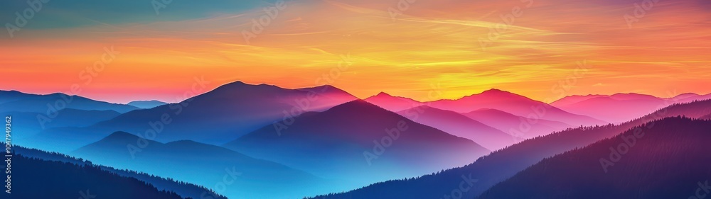 Majestic Sunset Over Mountains Majestic Sunset Over Mountains