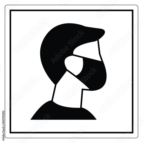 Silhouette of a Man Wearing a Face Mask