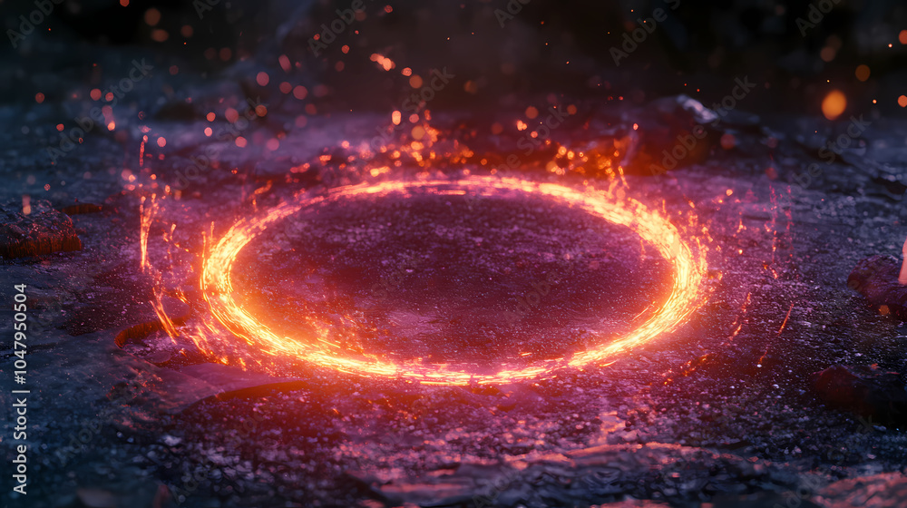 Obraz premium A glowing magic circle. Magic Circle Ritual. Illustration