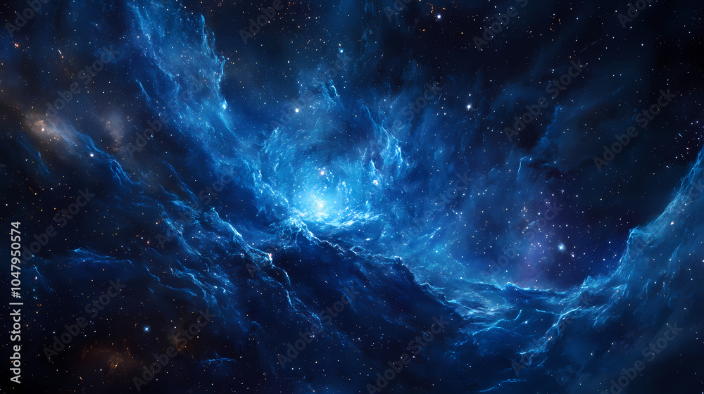 A journey through a network of blue energy lines, each one a path to a different star, a different destiny. Portal Through Time. Illustration A journey through a network of blue energy lines, each one a path to a different star, a different destiny. Portal Through Time. Illustration