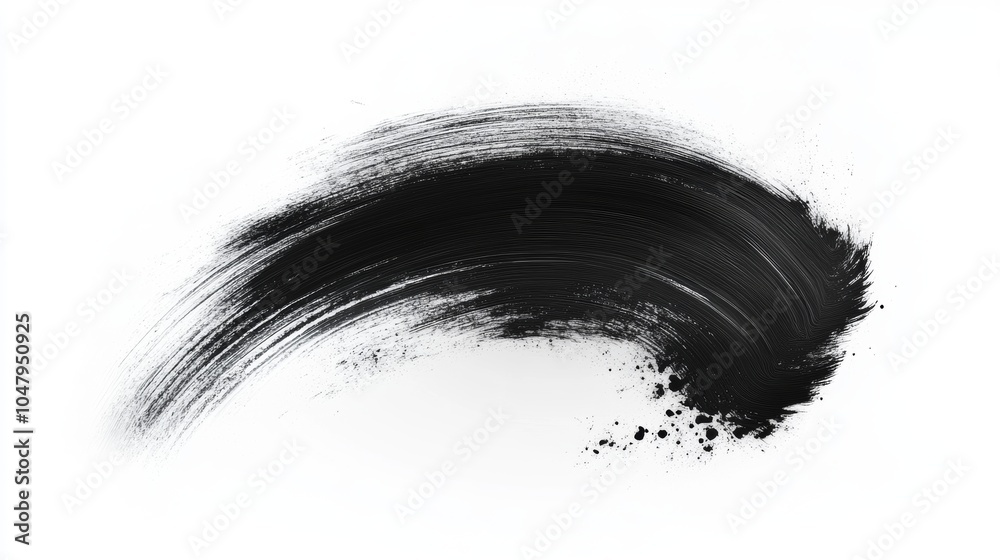 Obraz premium Abstract Black Brush Stroke on White Background Design Element