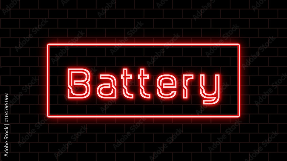 Battery のネオン文字