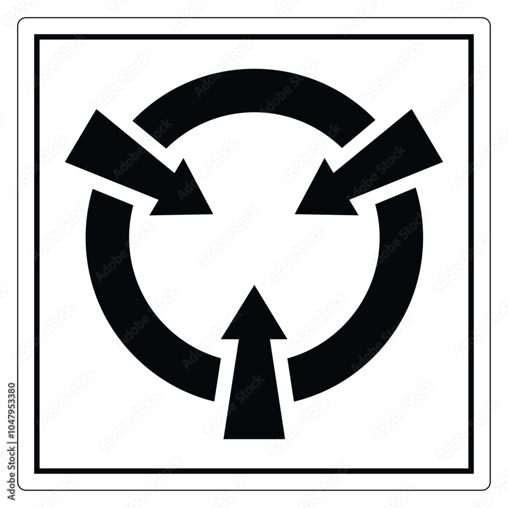 Circular Arrow Sign with Directional Arrows Circular Arrow Sign with Directional Arrows