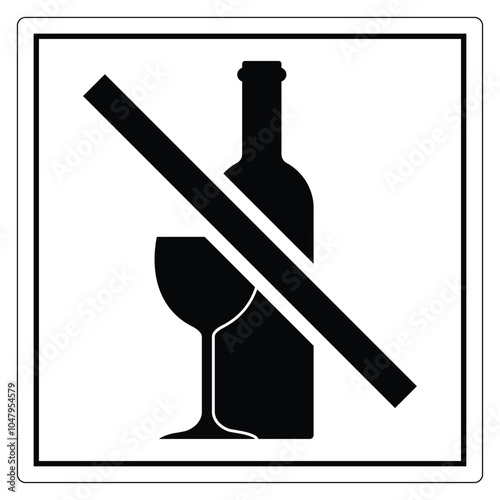 No Alcohol Symbol for Safety Signage