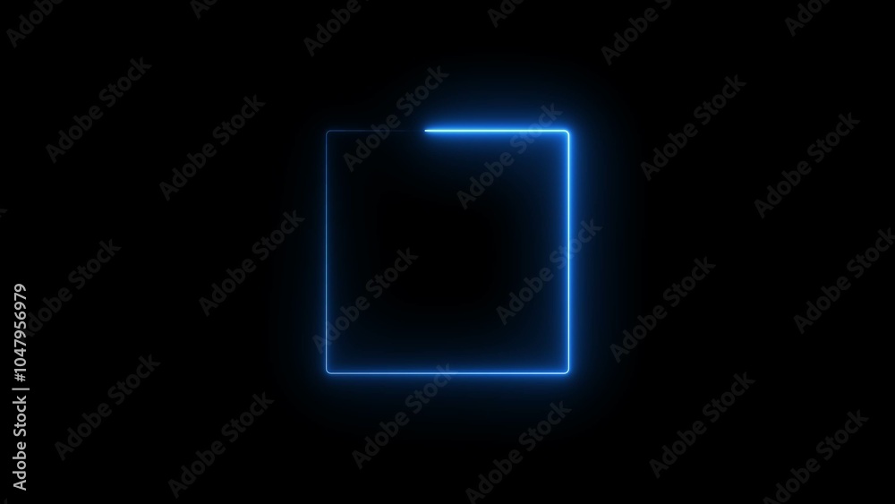 Abstract neon line glowing rectangle frame background 4k illustration. Abstract neon line glowing rectangle frame background 4k illustration.
