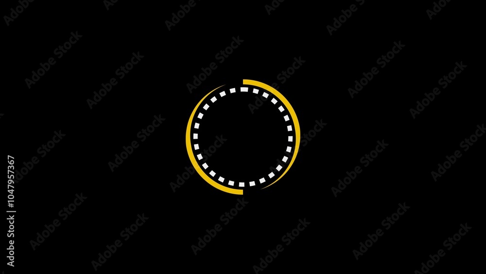 Naklejka premium Abstract circle frame loading icon background 4k illustration.