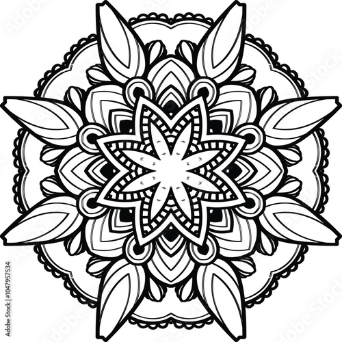 Mandala Art Designs Circular Pattern in Form of Mandala With Flower for Henna, Mehndi, Tattoo, Decoration Decorative Ornament in Ethnic Oriental Style.