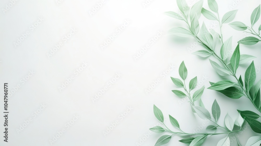 Soft Green Leaves on Gentle Background Soft Green Leaves on Gentle Background