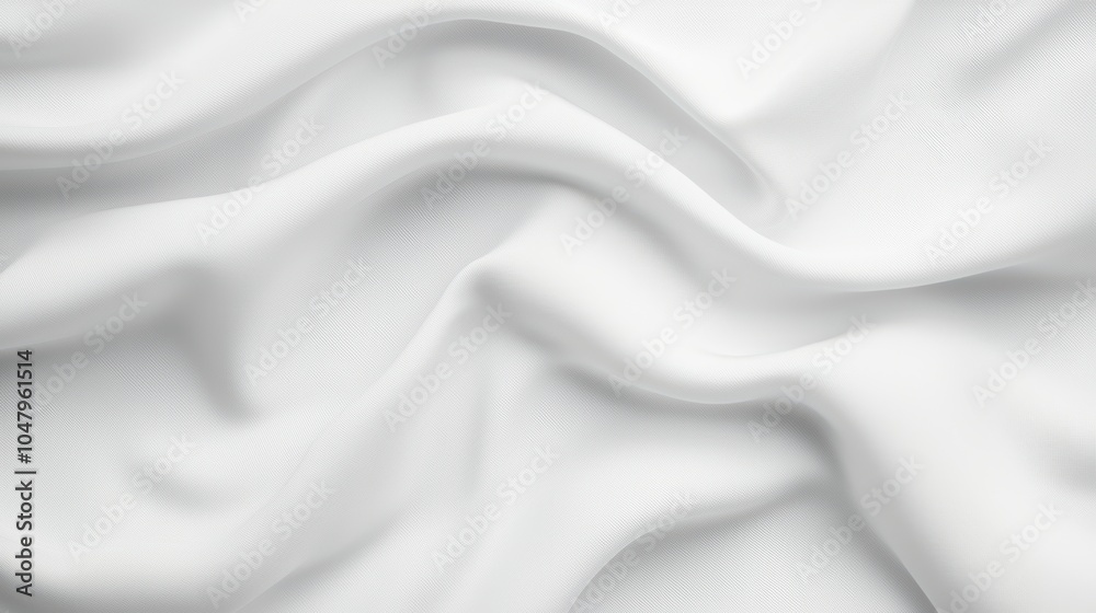 Obraz premium Elegant white fabric with soft folds and waves