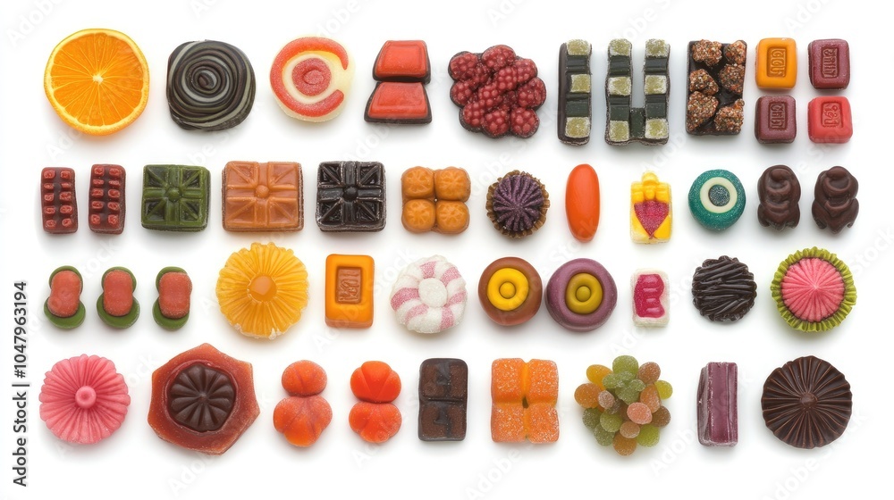 Naklejka premium Colorful Candies on Flat Surface Display