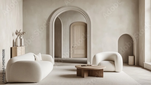 Serene Uncluttered Living Room Interior Design