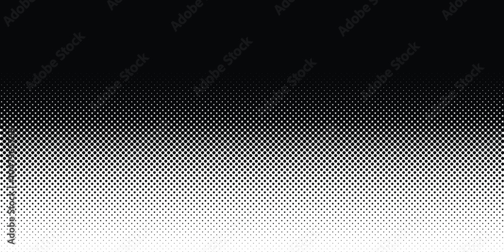 Fototapeta premium Dotted halftone gradient pattern. Circles, dots, screentone, freckle, stipple, stippling, speckles, pointillist. Polka dot texture. Vector illustration