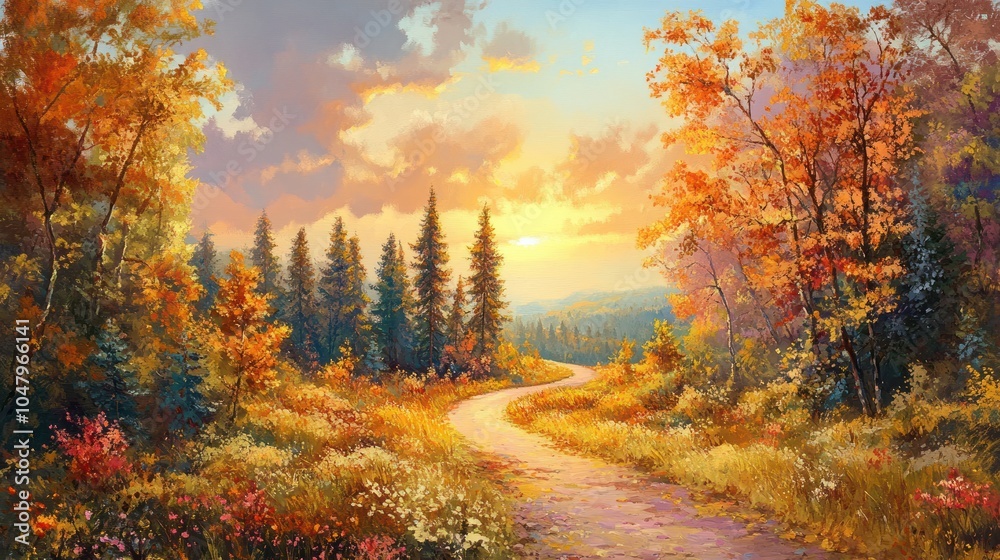 Obraz premium Autumnal Forest Path