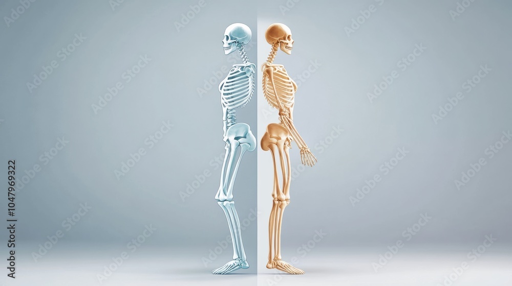 Human Skeletal Anatomy and Structure Comparison for Medical and Educational Purposes Human Skeletal Anatomy and Structure Comparison for Medical and Educational Purposes