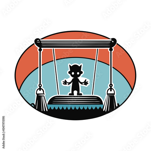 Retro Swing Retro Vintage Illustration T-shirt Design Art.