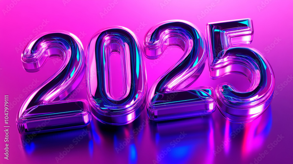 Happy new year 2025 number neon lights wallpaper, 3D modern cyberpunk pink purple blue fashion background banner template Happy new year 2025 number neon lights wallpaper, 3D modern cyberpunk pink purple blue fashion background banner template